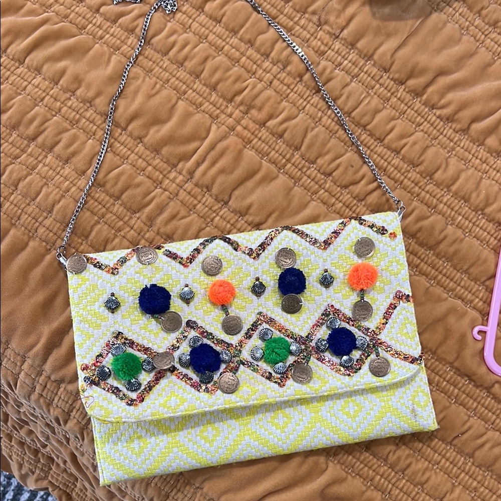 Colorful Embellished Clutch Bag